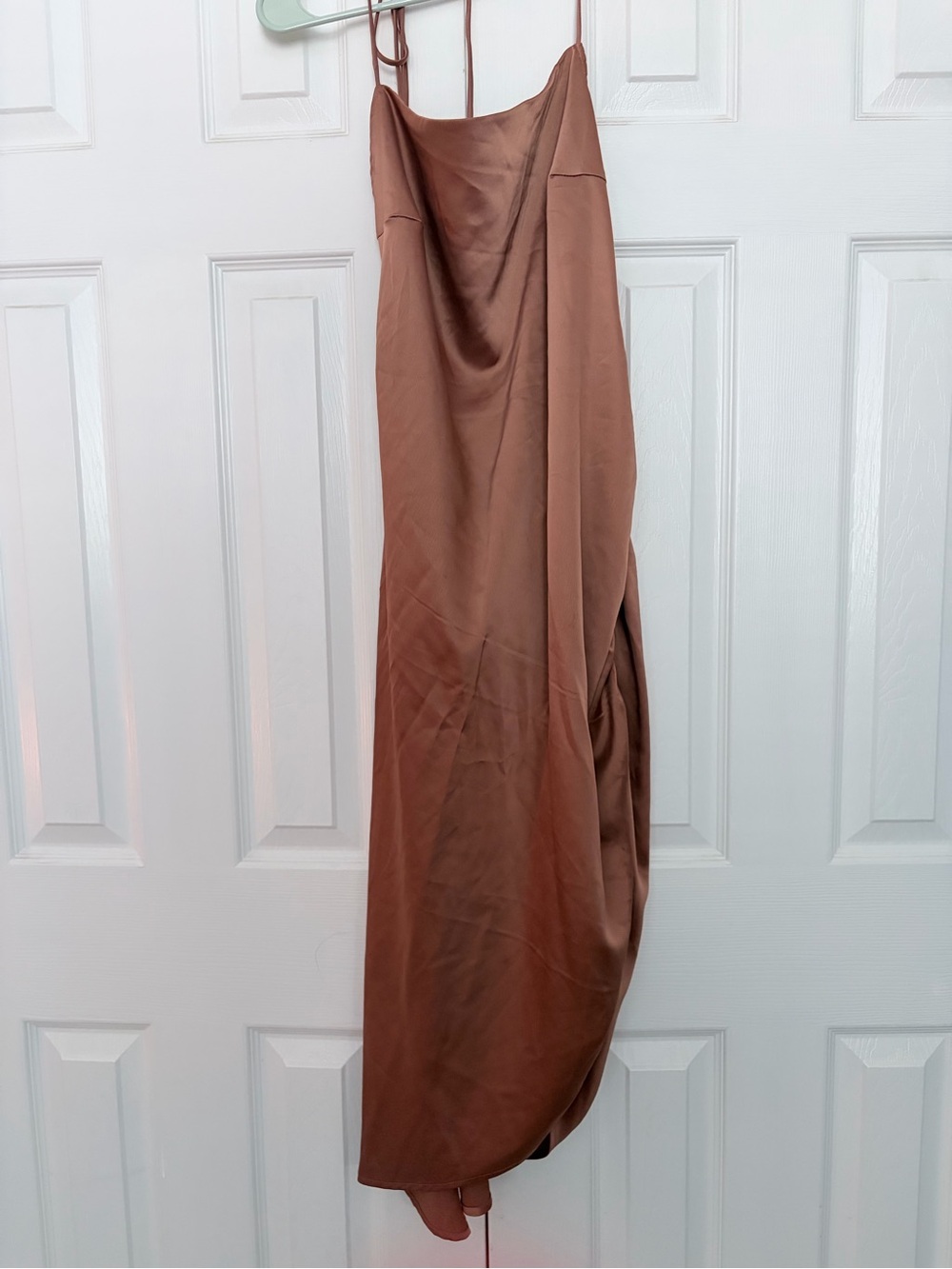 Fashion Nova Brown Satin Maxi Slip Skirt